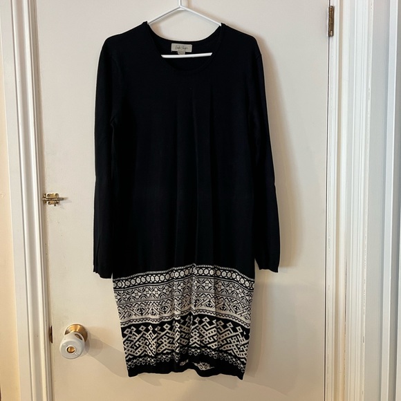 Boutique black thin sweater dress or tunic - Picture 1 of 3
